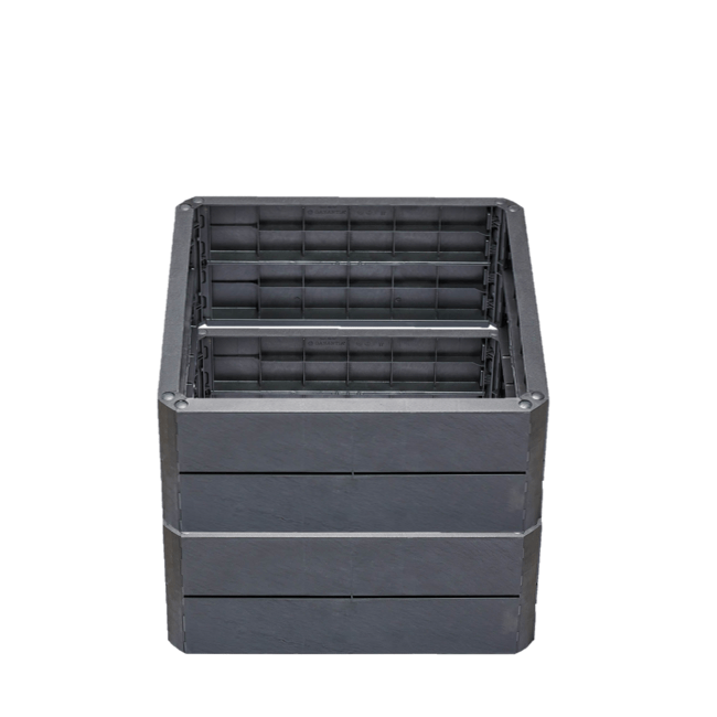 Garantia Növénytartók 2 szint (60x60x50cm) Ergo Quadro "S" magaságyás - Kőhatású