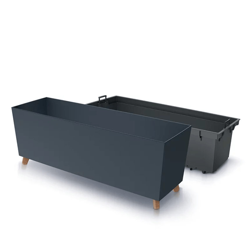 Prosperplast antracit Urbi Case N Balkonláda Lábakkal 77 cm