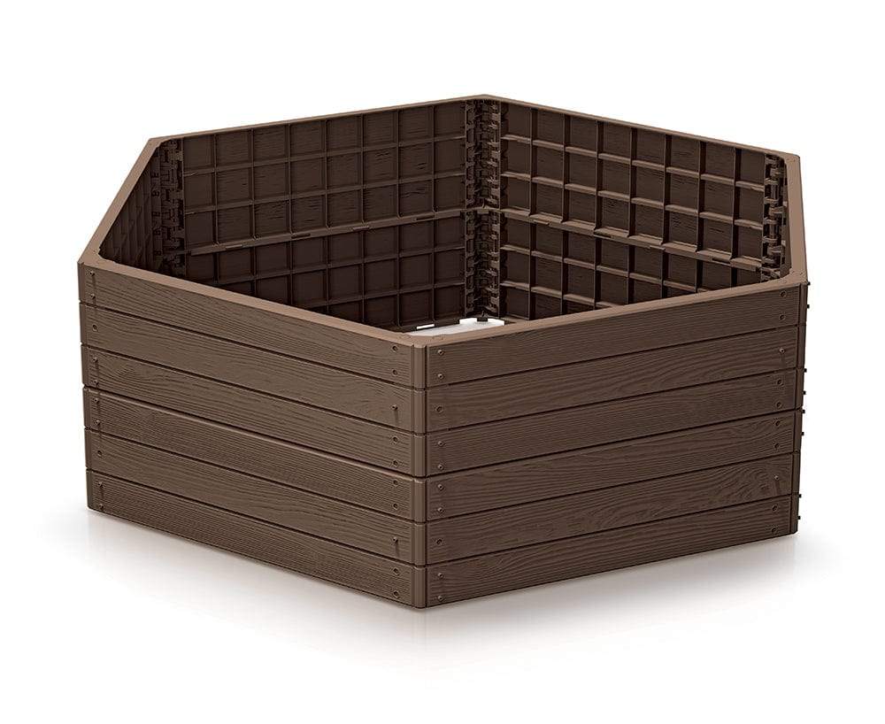 Prosperplast Növénytartók 1 szint (110x95x25cm) Prosperplest hatszögletű magaságyás fahatásu