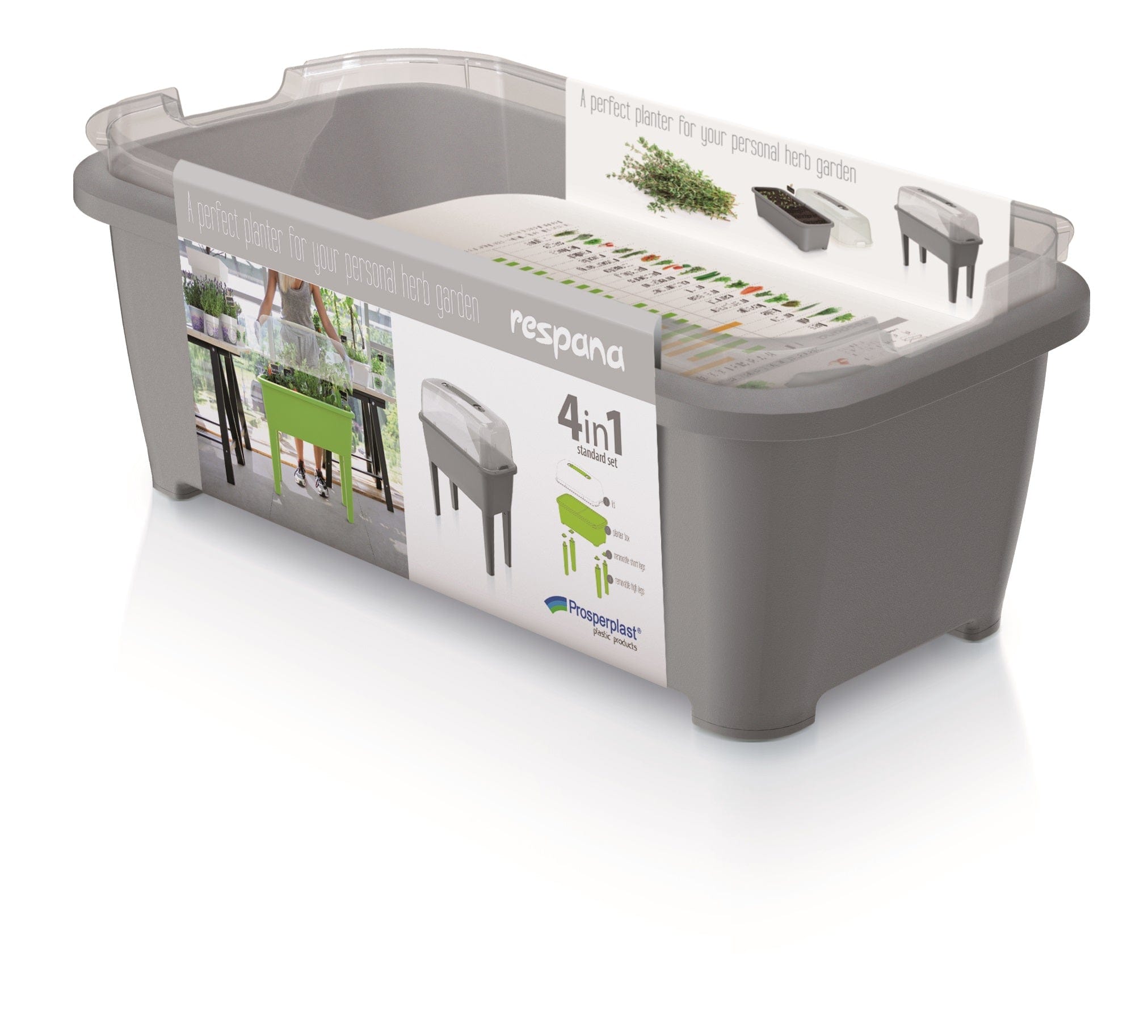 Prosperplast Növénytartók szürke PP Magas palántázó kisebb