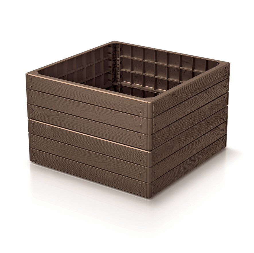 Prosperplast Növénytartók Woody Négyzet Magaságyás - Fahatású