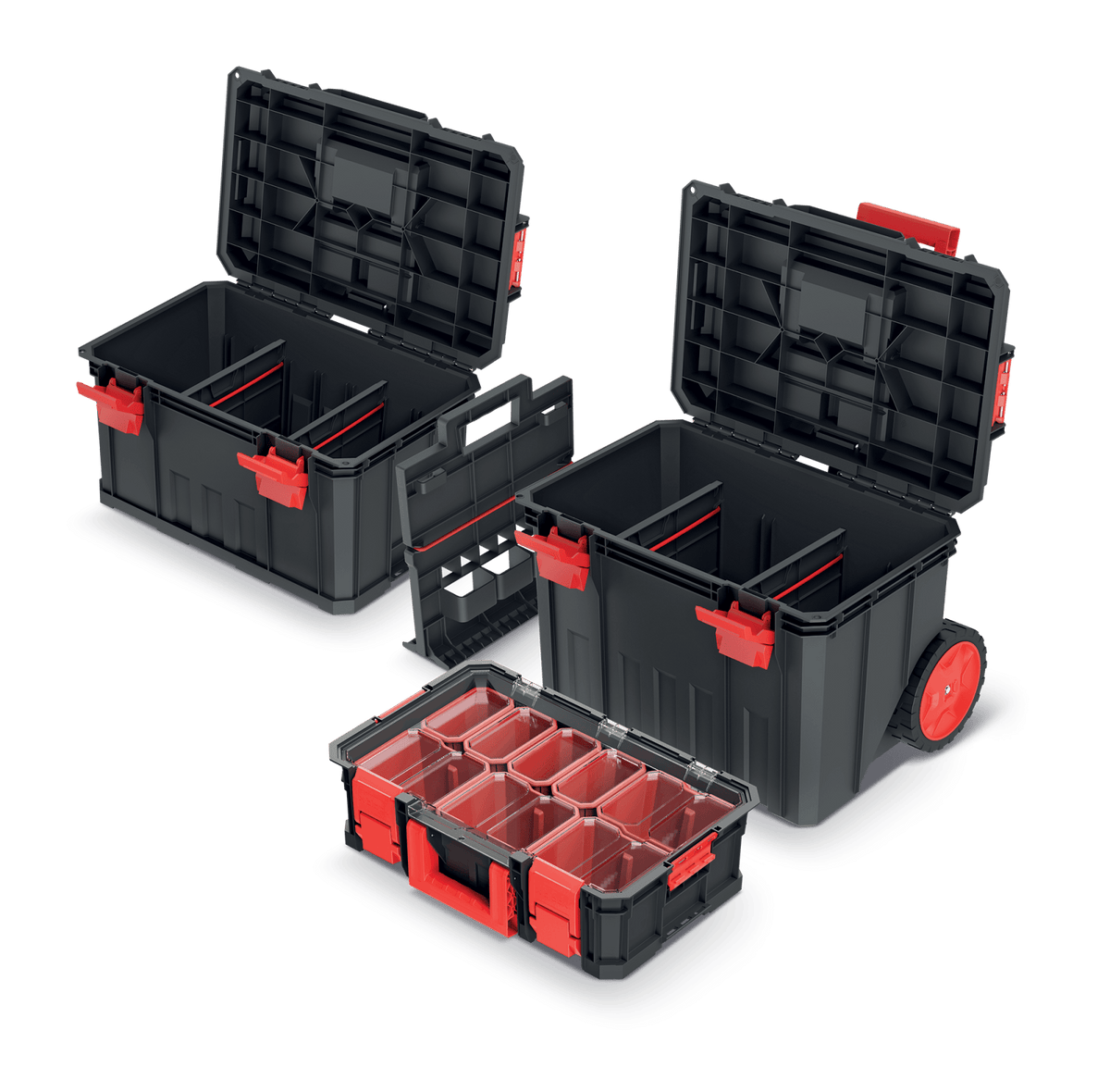 Prosperplast Tároló_eszközök Kistenberg Modular Solution 4in1 gurulós szerszámtároló szett