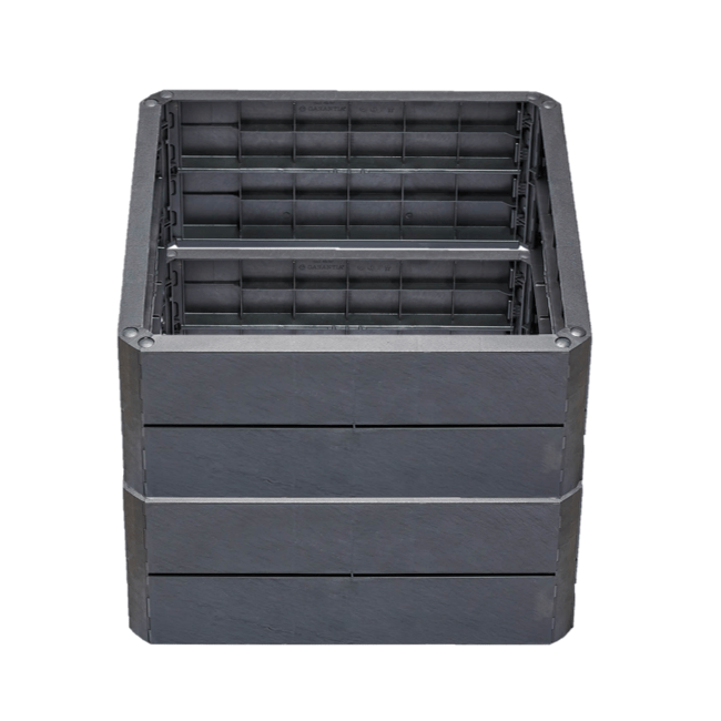 Garantia Növénytartók 2 szint (80x80x50cm) Ergo Quadro "L" magaságyás - Kőhatású