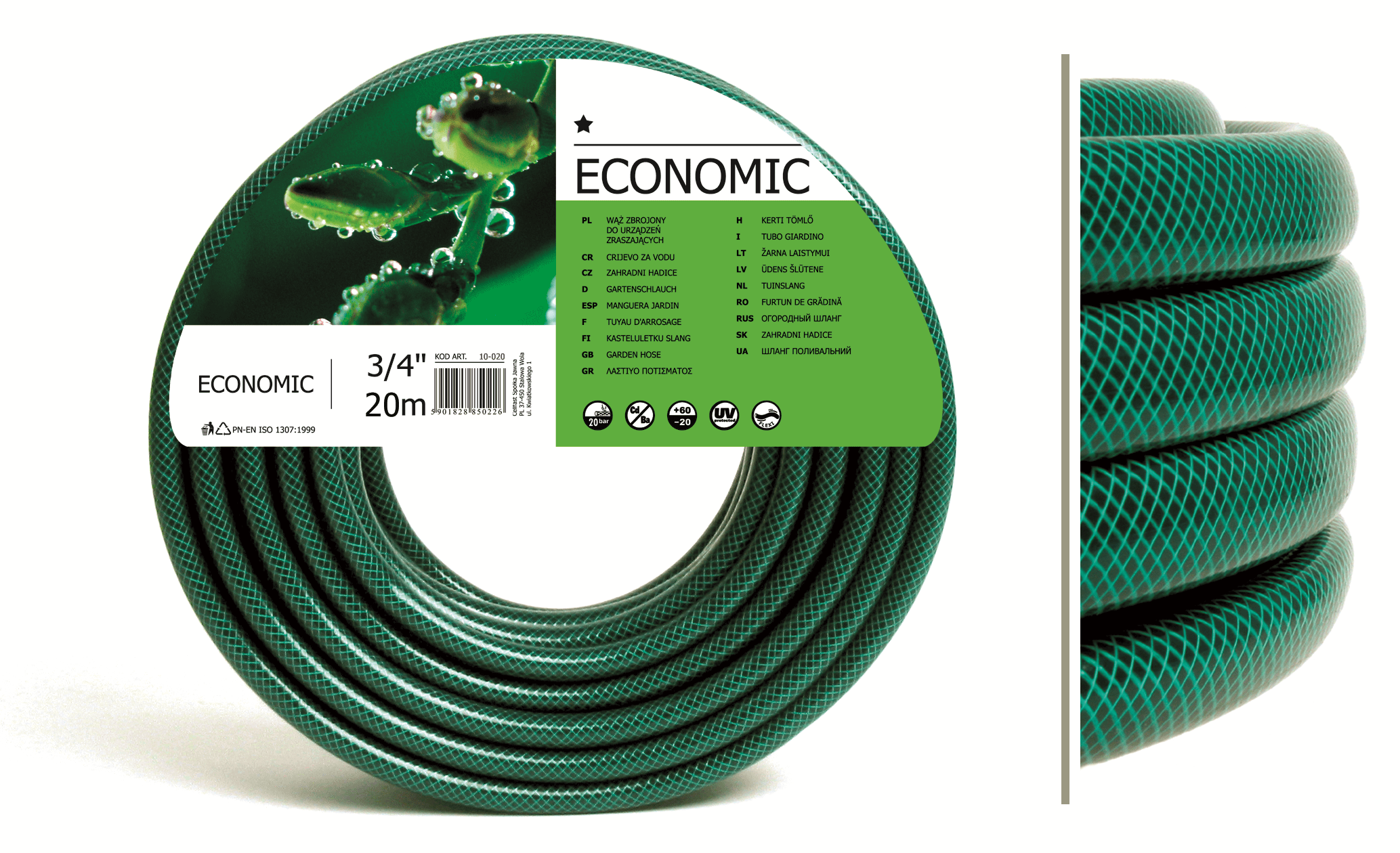 Gardino Ápolás_és_gondozás zöld / 3/4" 20 m Cellfast Tömlő Economic 15-50m