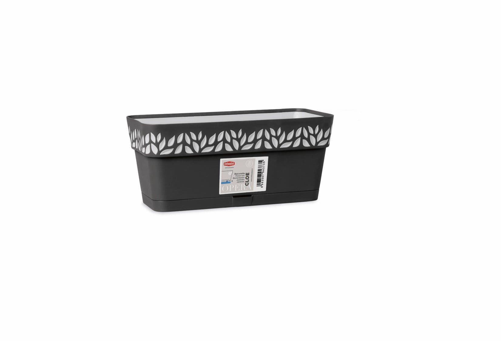 Gardino Növénytartók grafit / 30 cm CLOE BALKONLÁDA+ALJ