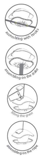 Gardino szürke Madáretető szögletes