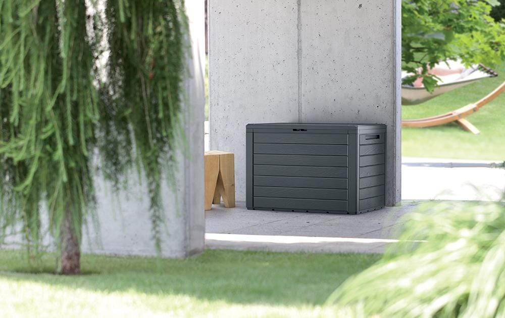 Gardino Tároló_eszközök 190L / barna Kerti tároló Woodebox