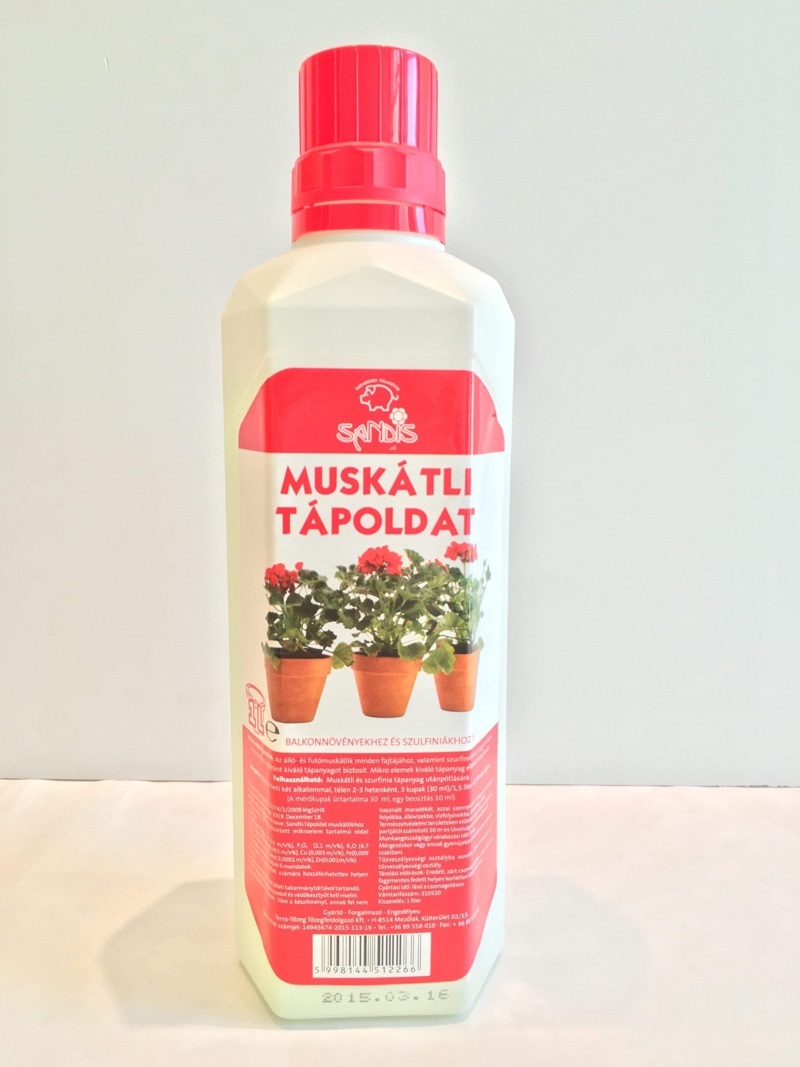 Gardinohu Ápolás_és_gondozás 0,5l Sandis Tápoldat Muskátli