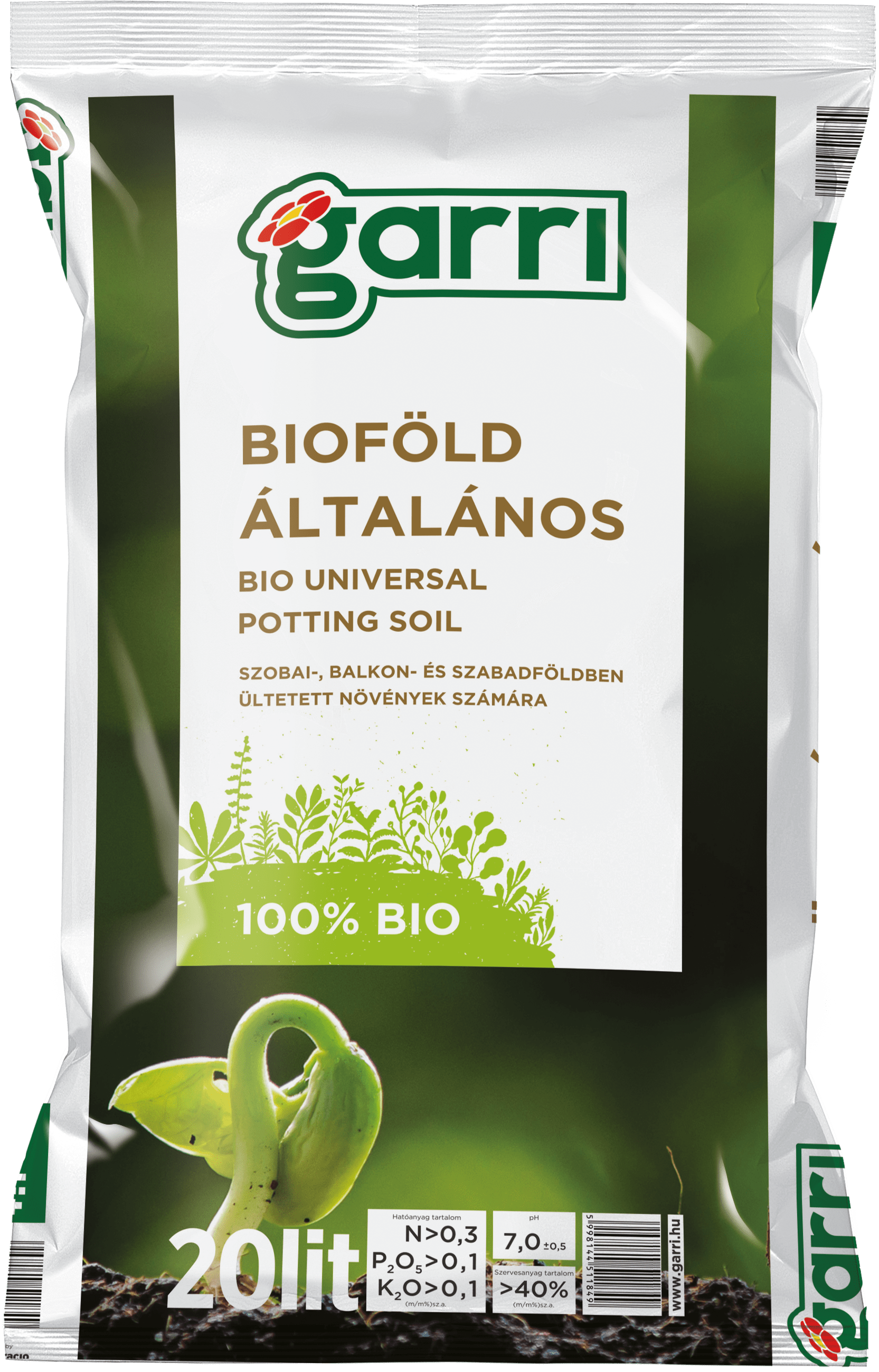 Gardinohu Ápolás_és_gondozás 96 x 20 l Garri Bioföld Általános 96x20l Raklapos