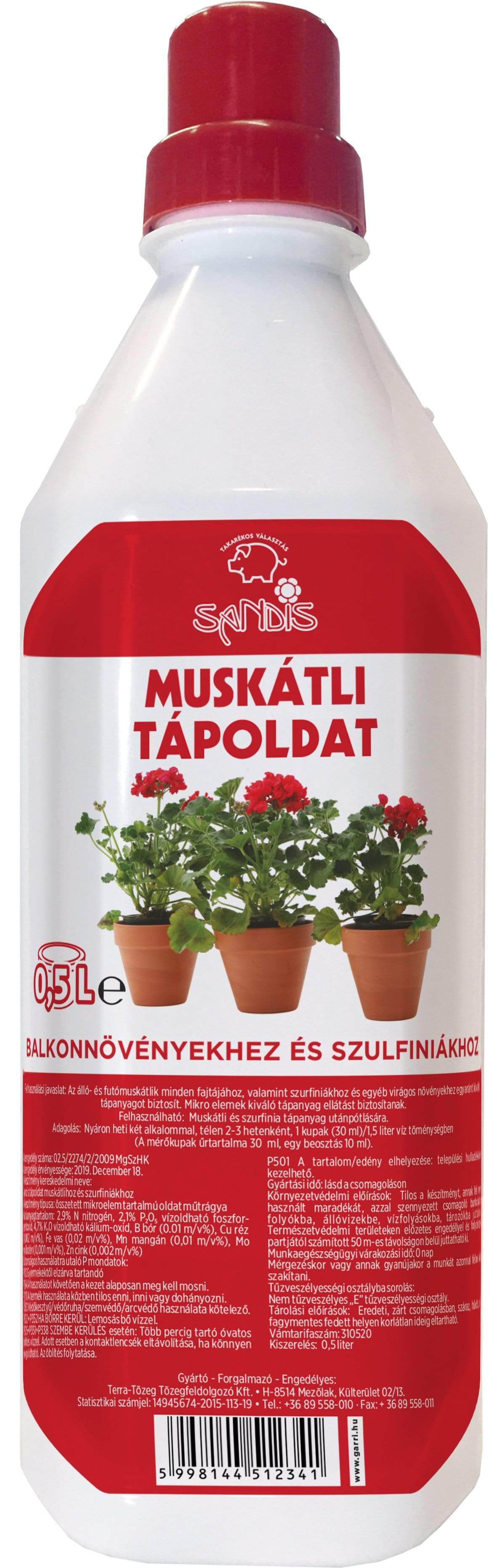 Gardinohu Ápolás_és_gondozás Sandis Tápoldat Muskátli