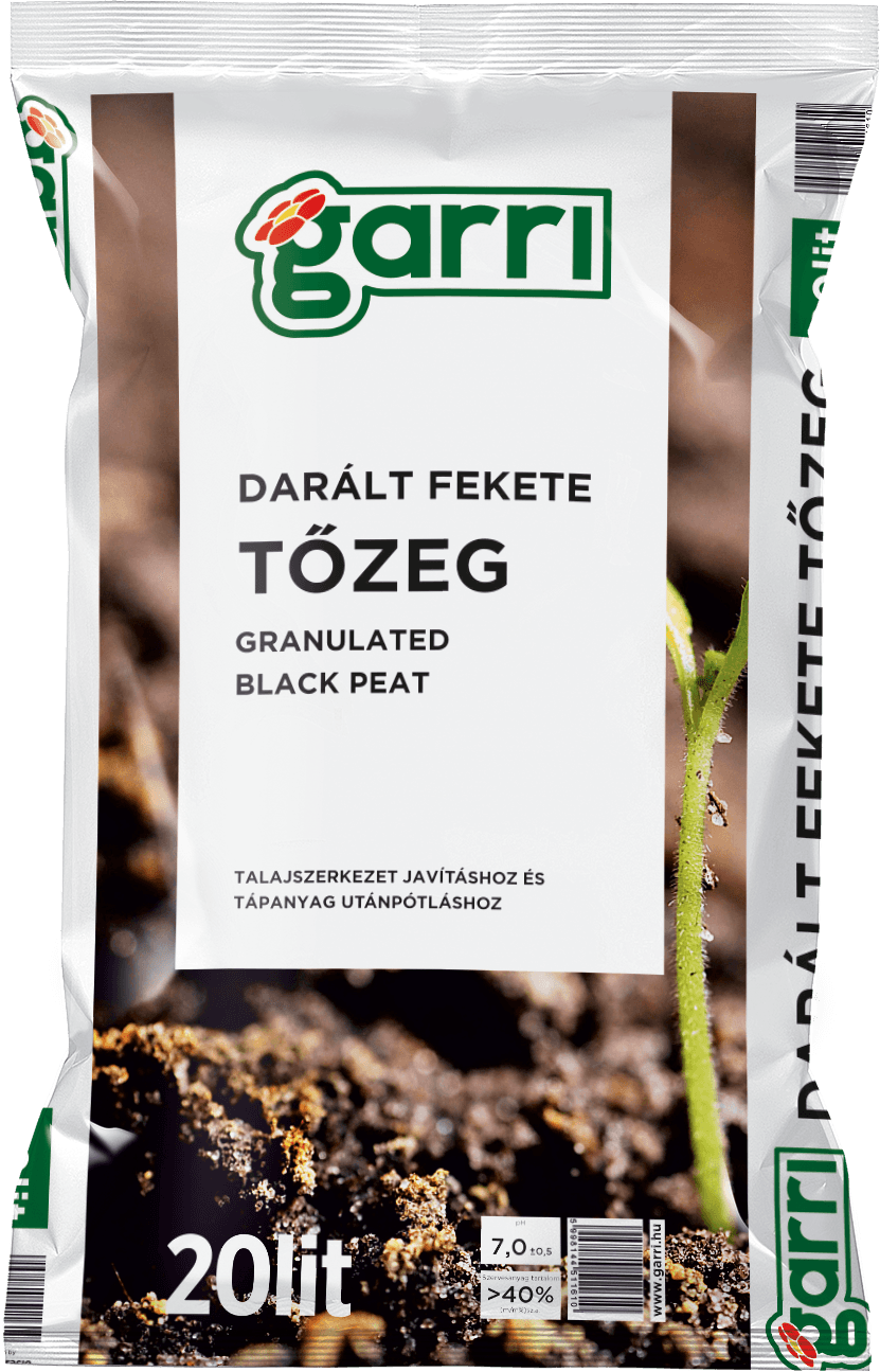 Gardinohu Kerti_kiegészítők 120 x 20l Garri Tőzeg Darált Fekete Raklapos