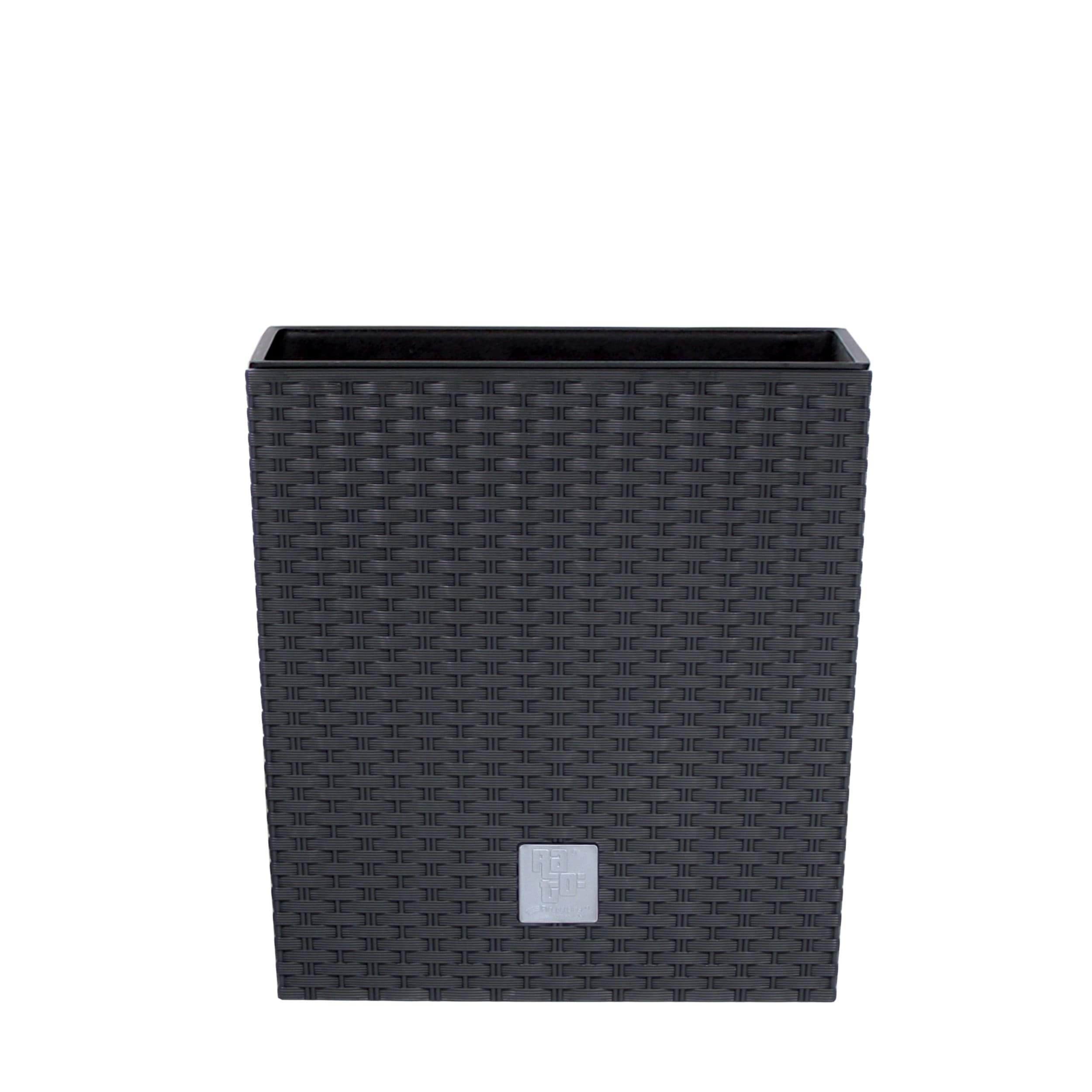 Gardinohu Növénytartók antracit / 17x17 Kaspó Rato Low Rattan Betéttel