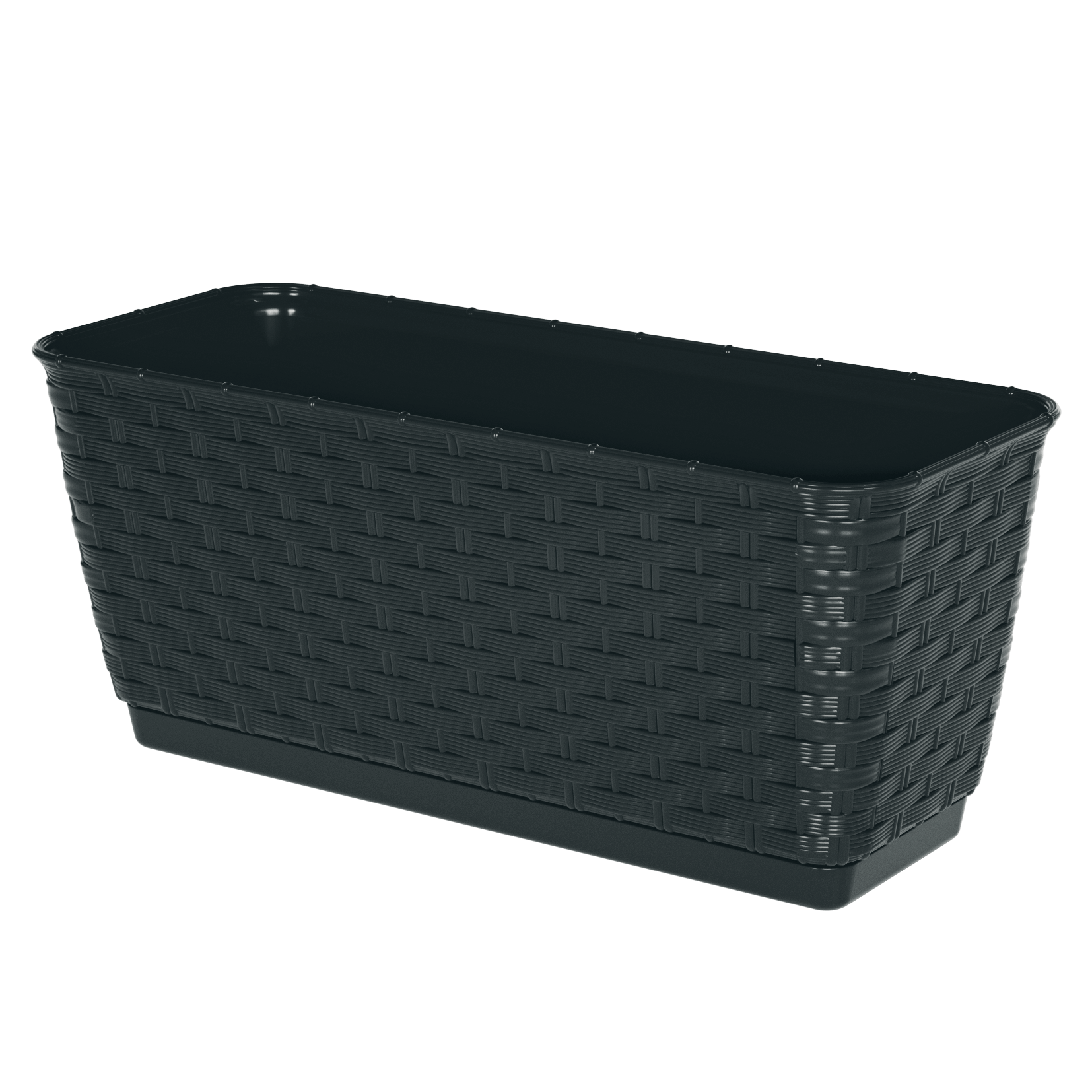 Gardinohu Növénytartók antracit / 30 cm Rattan Teraszláda "Ratolla"