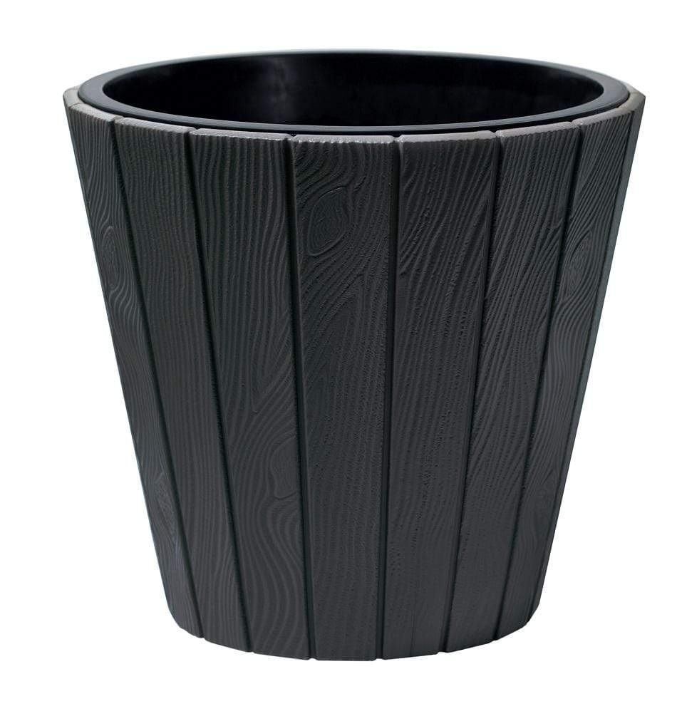 Gardinohu Növénytartók antracit / 35 cm Woodee Kerek Virágtartó