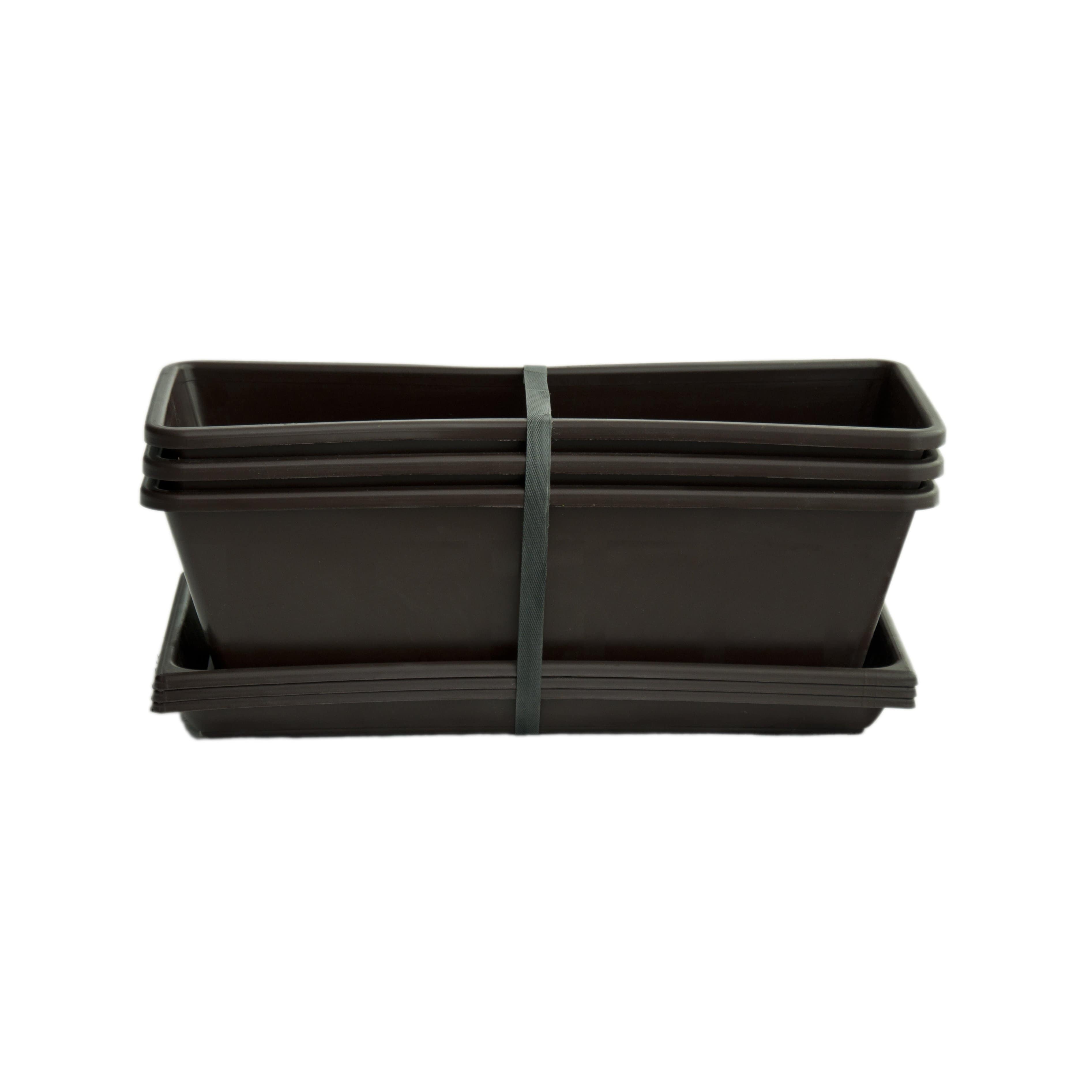 Gardinohu Növénytartók barna / 60 cm Balkonláda Szett 3 Db