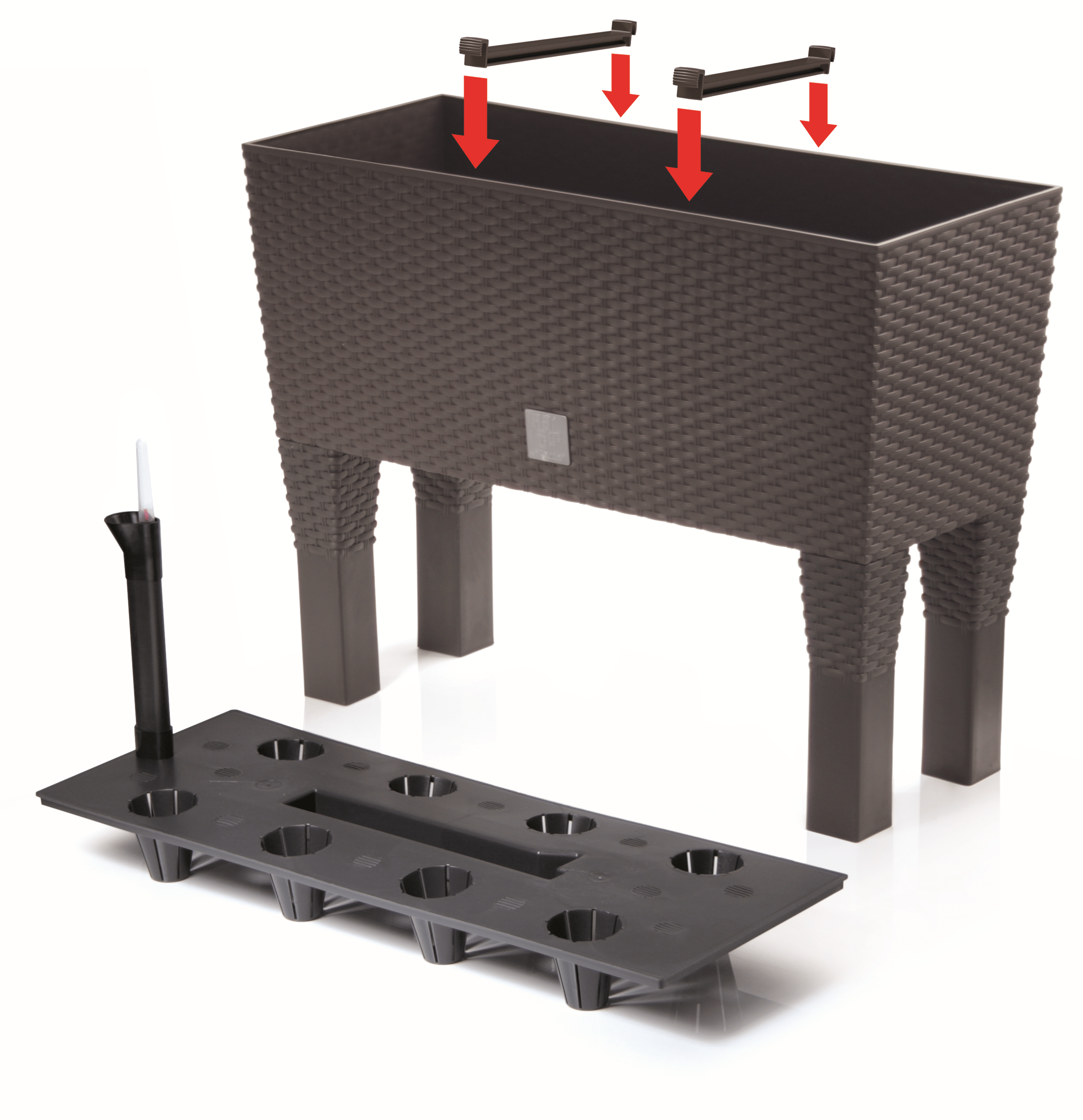 Gardinohu Növénytartók barna / 60 cm Magaságyás Rato Rattan