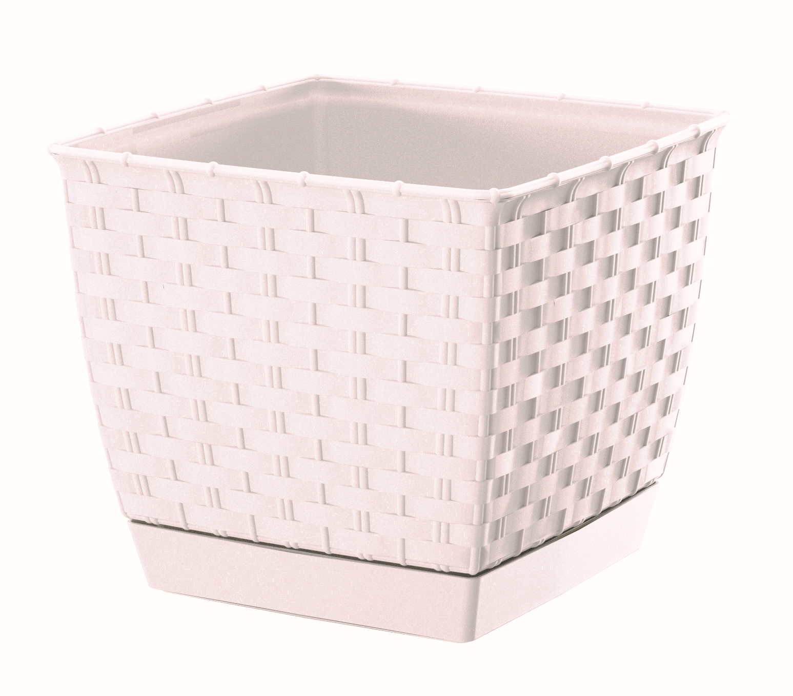 Gardinohu Növénytartók fehér / 17 cm Ratolla Rattan Négyszög Kaspó