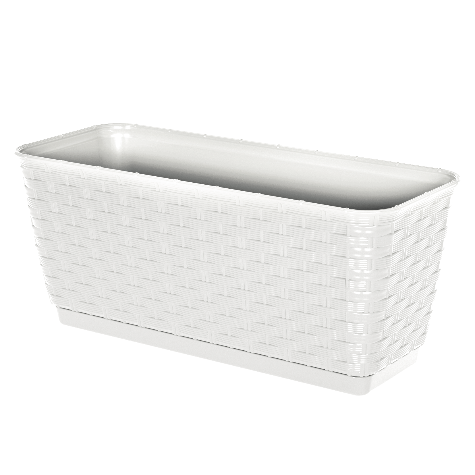 Gardinohu Növénytartók fehér / 30 cm Rattan Teraszláda "Ratolla"