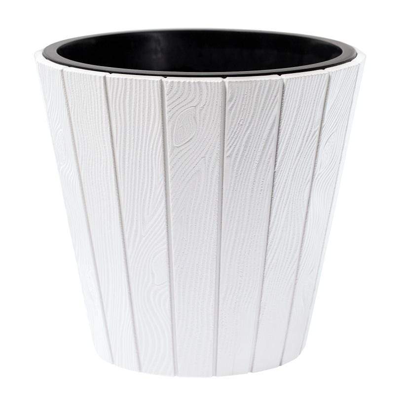 Gardinohu Növénytartók fehér / 30 cm Woodee Kerek Virágtartó