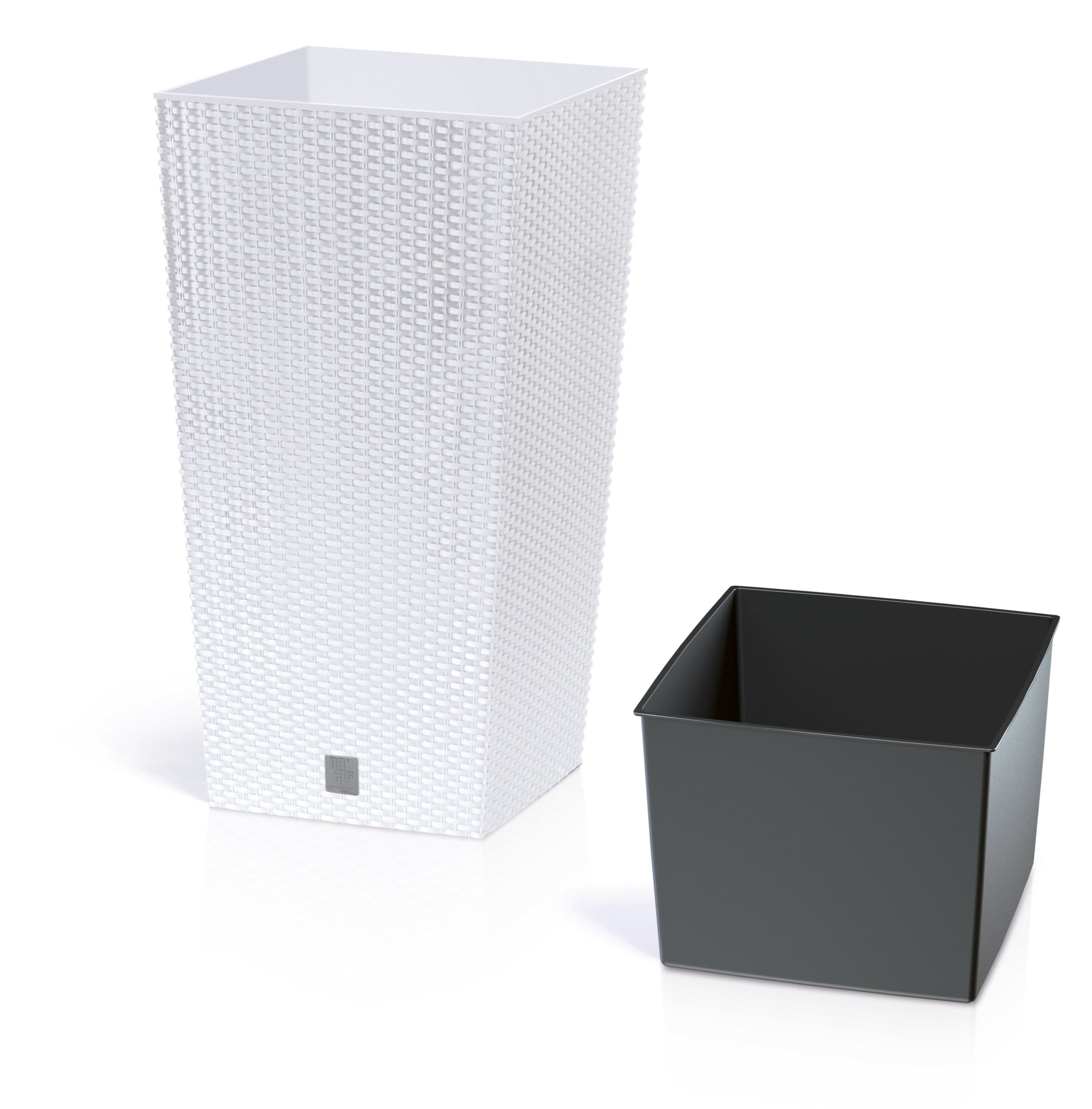 Gardinohu Növénytartók fehér / 32x61 cm Rato Square Rattan Kaspó Betéttel