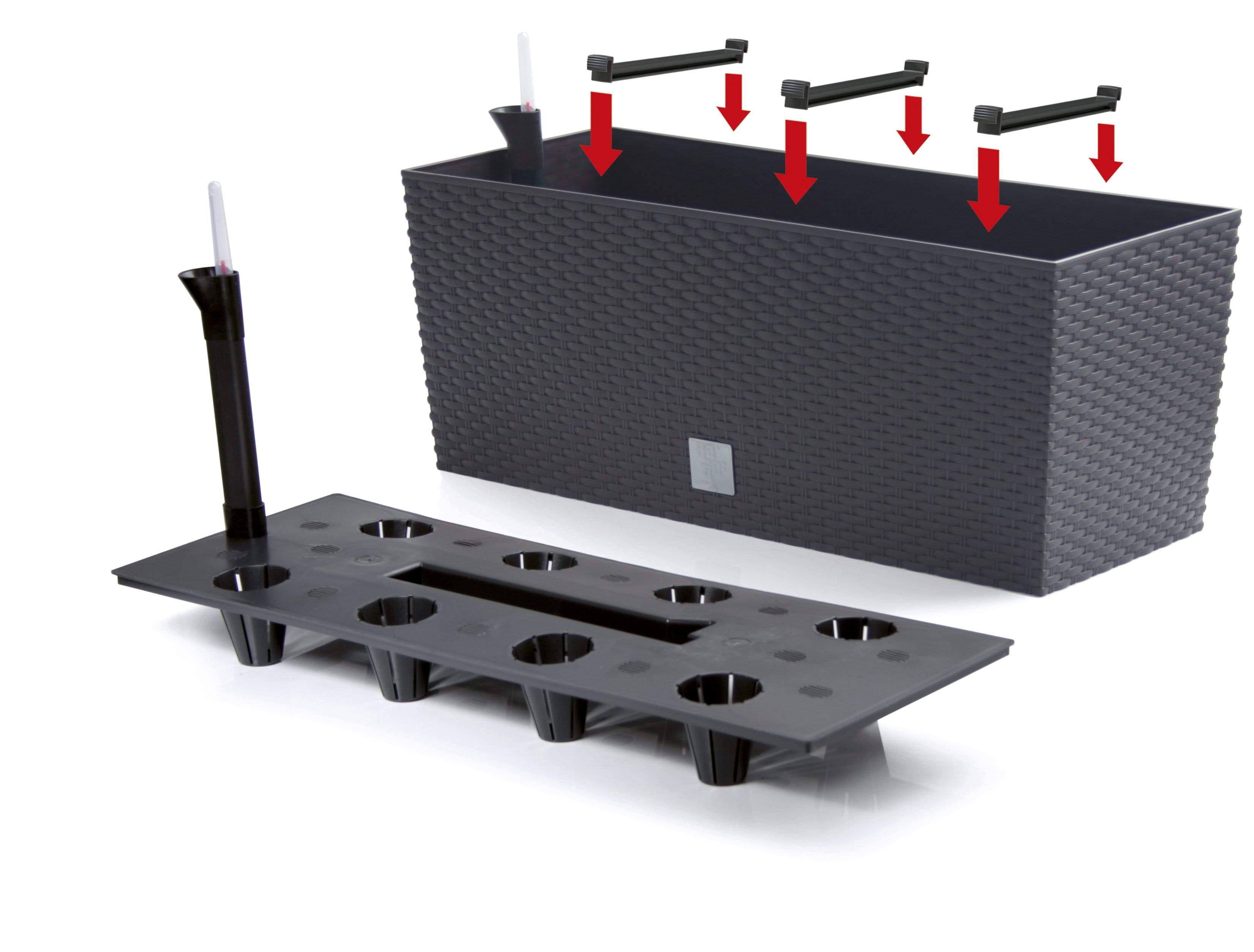 Gardinohu Növénytartók szürke / 60 cm Rato Rattan Láda Önöntözős