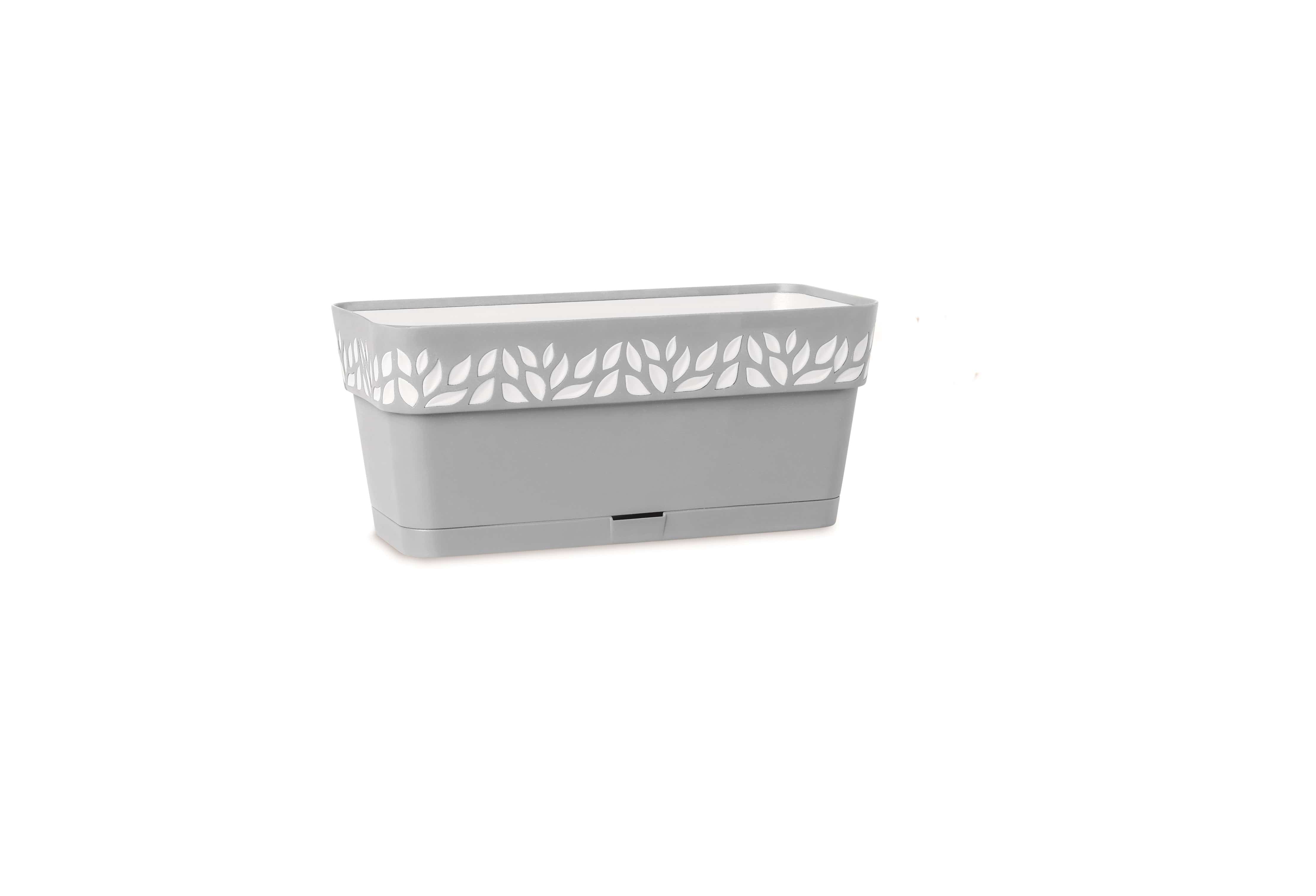 Stefanplast Növénytartók szürke / 30 cm CLOE BALKONLÁDA+ALJ