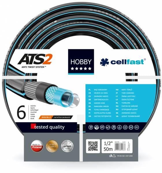 Cellfast Ápolás_és_gondozás fekete / 1/2" 50m Cellfast Tömlő Hobby 6 Rétegű 25-50m