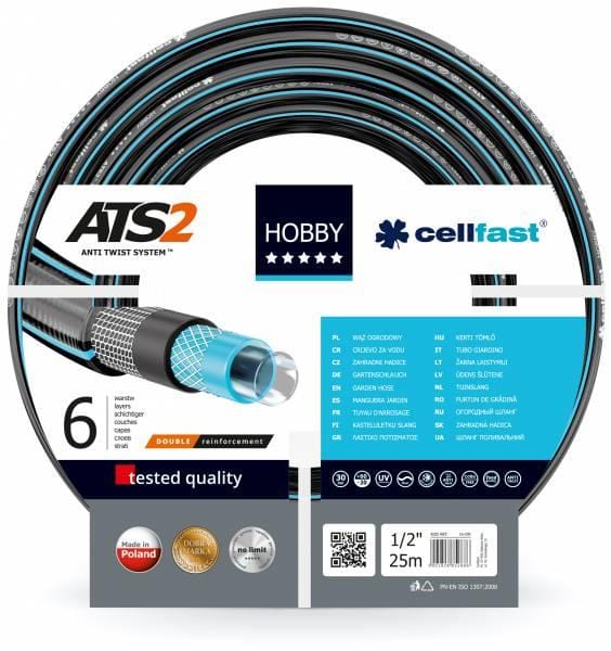 Cellfast Ápolás_és_gondozás fekete / 1" 25m Cellfast Tömlő Hobby 6 Rétegű 25-50m