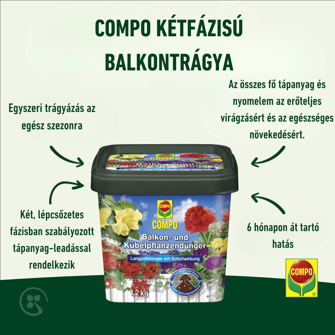 COMPO Ápolás_és_gondozás 1,2 kg COMPO Kétfázisú Balkontrágya