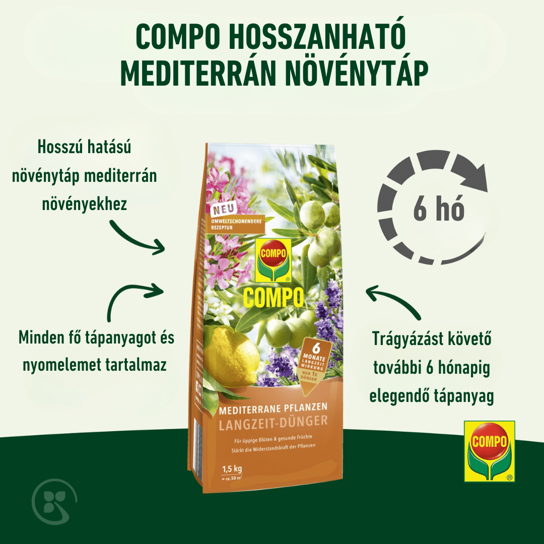 COMPO Ápolás_és_gondozás 1,5 kg Compo Hosszanható Mediterrán Növénytáp