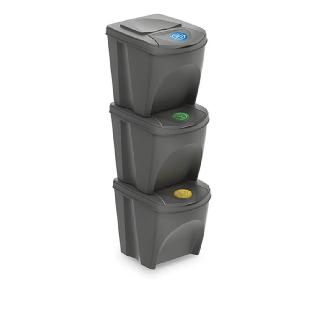 Prosperplast Otthon_és_konyha szürke Sortibox Szelektív Kuka 3db