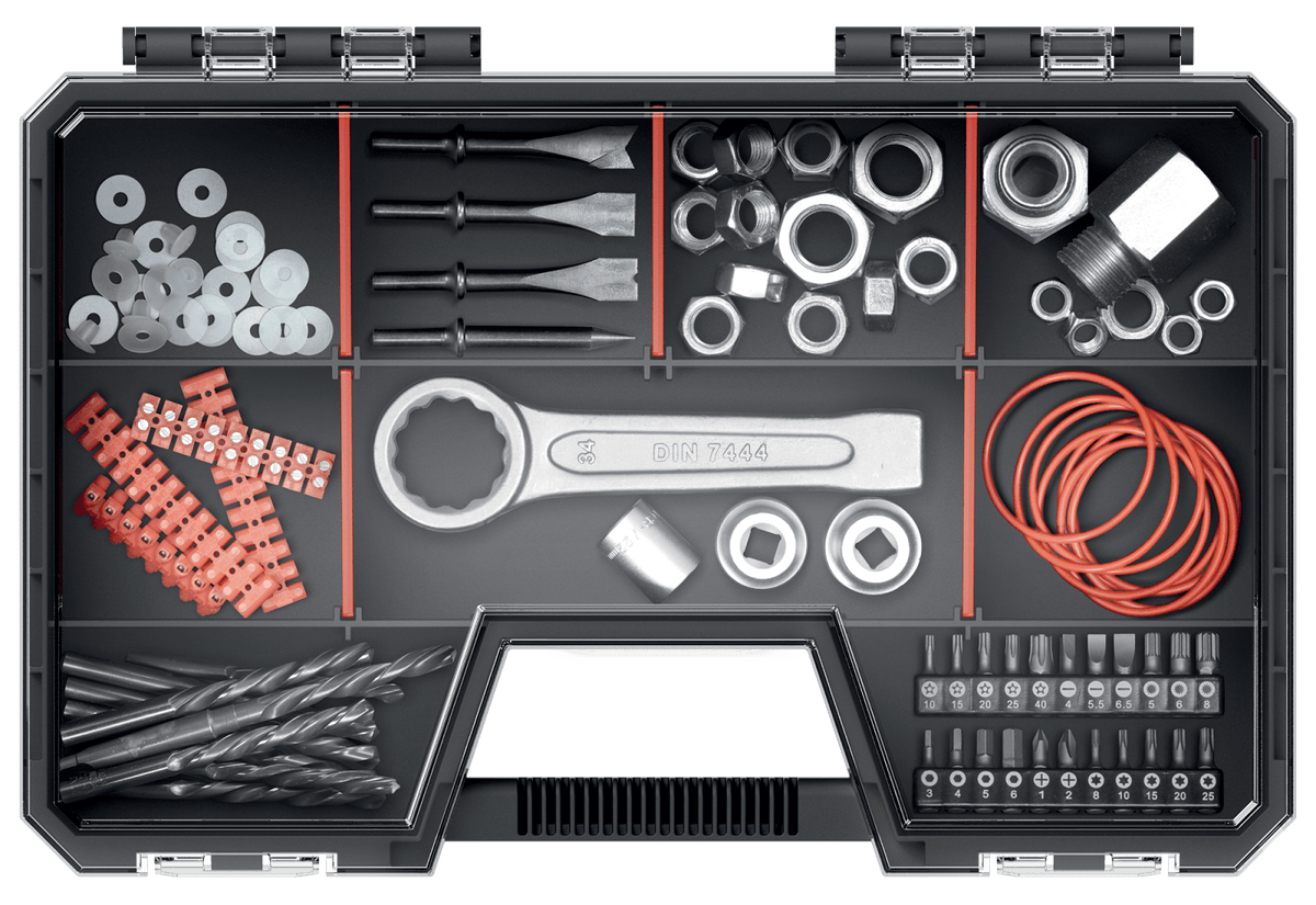 Prosperplast Tároló_eszközök Kistenberg Modular Solution kis rendszerező fedéllel 29 cm